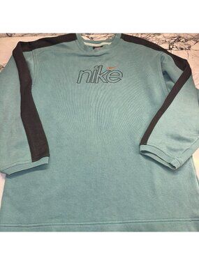 VTG Nike Boys Sweatshirt Youth Small (8) Teal 90s Y2K